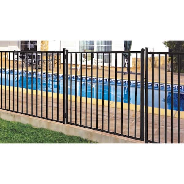 Newtown 5 ft. W x 4 ft. H Black Aluminum Pre-Assembled Fence Gate