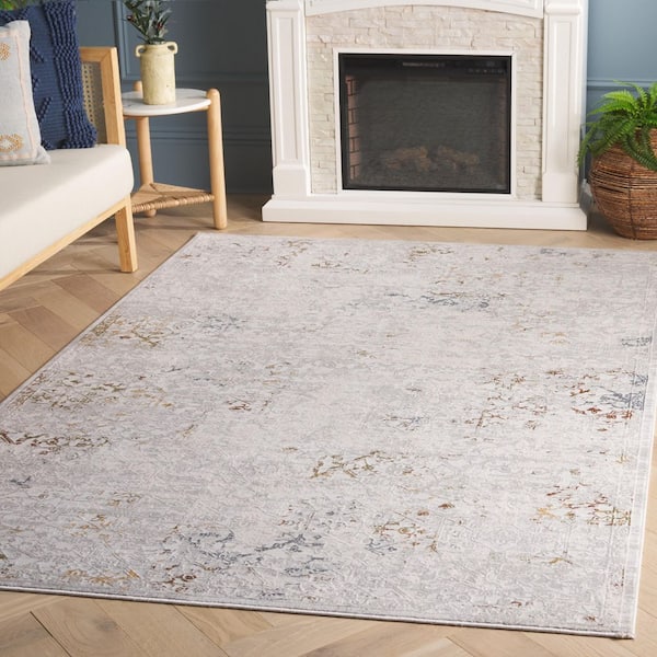Princeton 4 ft. x 6 ft. Light Beige/Gray Marble High-Low Area Rug