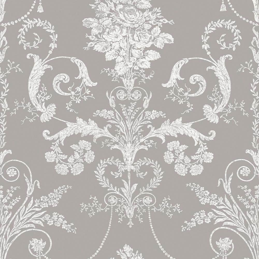 Laura Ashley Josette Steel Grey Unpasted Removable Wallpaper Sample