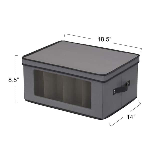HOUSEHOLD ESSENTIALS Balloon Wine Glass Storage Box in Gray 52542-1 - The  Home Depot