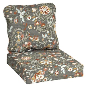 24 in. x 22 in. CushionGuard 2-Piece Deep Seating Outdoor Lounge Chair Cushion in Suzani
