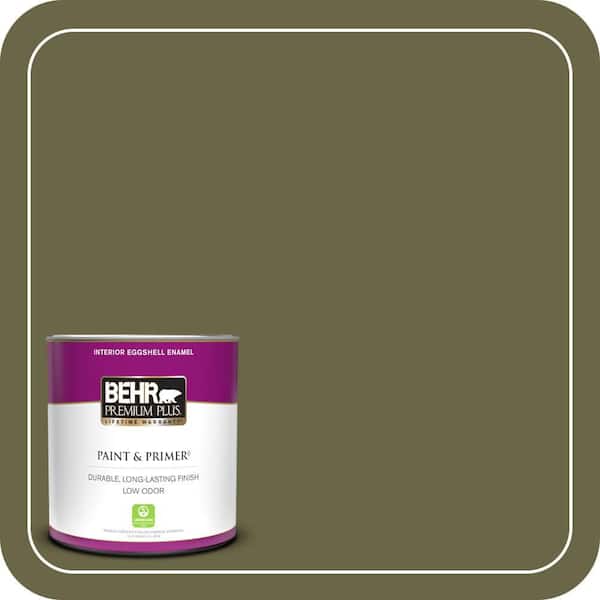 BEHR PREMIUM PLUS 1 qt. #S350-7 Cedar Glen Eggshell Enamel Low Odor Interior Paint & Primer