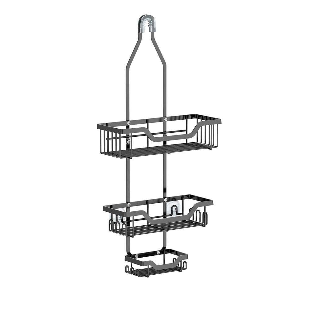 Rust-Resistant Hanging Shower Caddy Organizer 26 in. with 3 Shelves for Bathroom and Home, Matt Black price history on PriceWatchPro