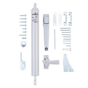 Pneumatic Closer and Push Button Latch Combo Kit, Aluminum