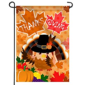 18 in. x 12.5 in. Happy Thanksgiving Day Decorative Harvest Festival Double Sided Garden Flags