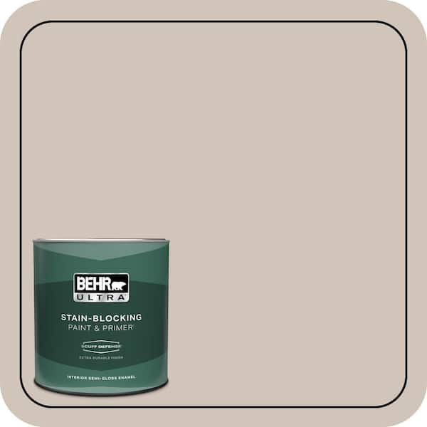 BEHR ULTRA 1 qt. #ICC-89 Gallery Taupe Extra Durable Semi-Gloss Enamel Interior Paint & Primer