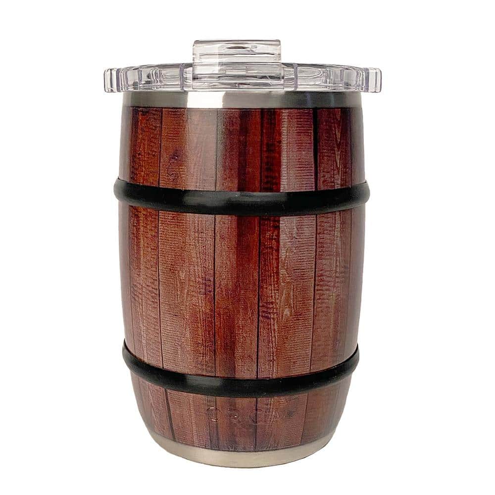 Orca 12 ounce Printed Oak Wood Grain Barrel Tumbler - The Whiskey Cave