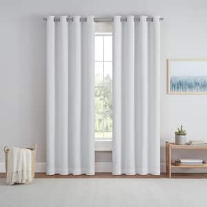 Dutchess White Polyester Solid 50 in. W x 63 in. L Grommet 100% Blackout Curtain (Single Panel)