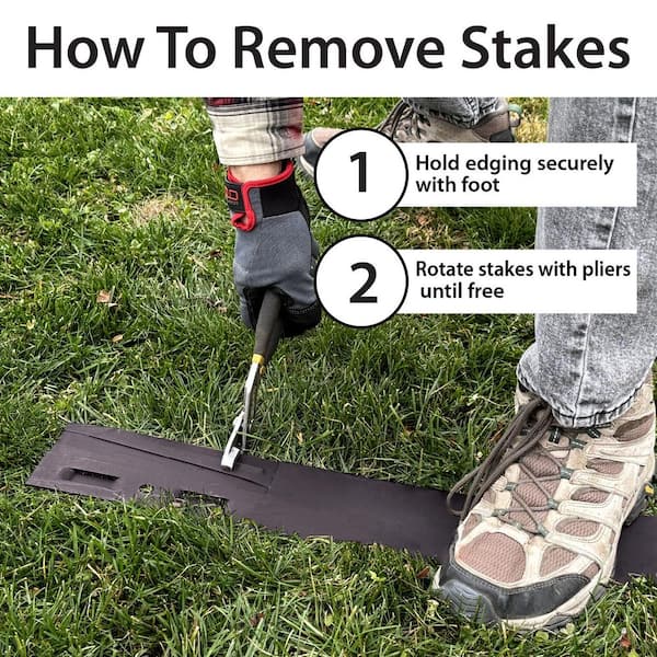 Vigoro 4 ft. L Black Metal Landscape Edging with 4 Stakes 867342