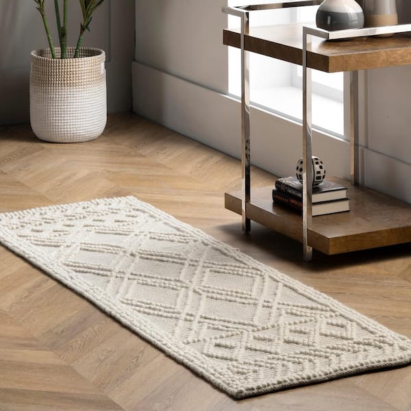Contemporary Trellis Natti Ivory 2 ft. x 6 ft. Indoor Runner Rug