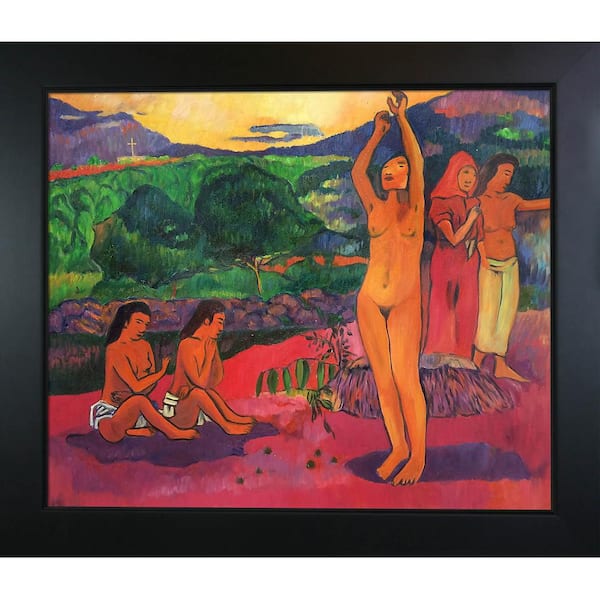 LA PASTICHE The Invocation, 1903 by Paul Gauguin New Age Wood Framed Oil Painting Art Print 24.75 in. x 28.75 in.