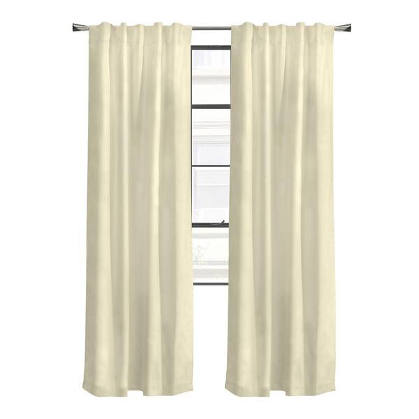 THERMALOGIC Weathermate Topsions Natural Cotton 80 in. W x 63 in. L 3-Way Header Indoor Room Darkening Curtain (Double Panels)