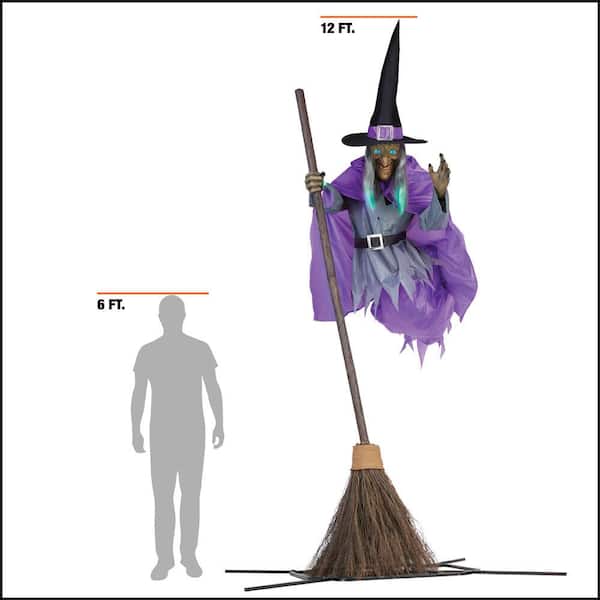 Home Accents Holiday 12 ft. Animated Hovering Witch 22SV23269 ...