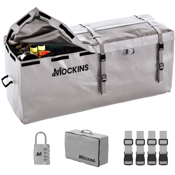 16 Cu. Ft. Waterproof Gray Trailer Hitch Cargo Carrier Bag (58 in.x20 in.x24 in.) w/ Buckle Straps, Lock and Carry Case