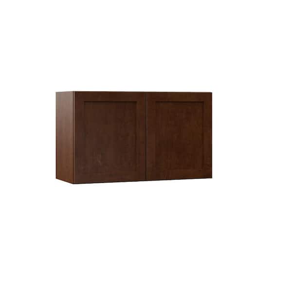 Hampton Bay Designer Series Soleste Assembled 30x18x12 in. Wall Bridge Kitchen Cabinet in Spice