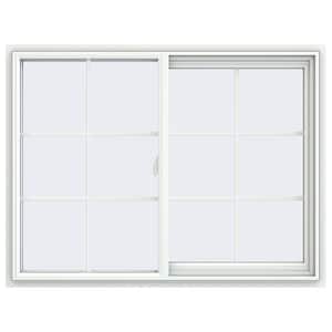 47.5 in. x 35.5 in. V-2500 Series White Vinyl Right-Handed Sliding Window with Colonial Grids/Grilles