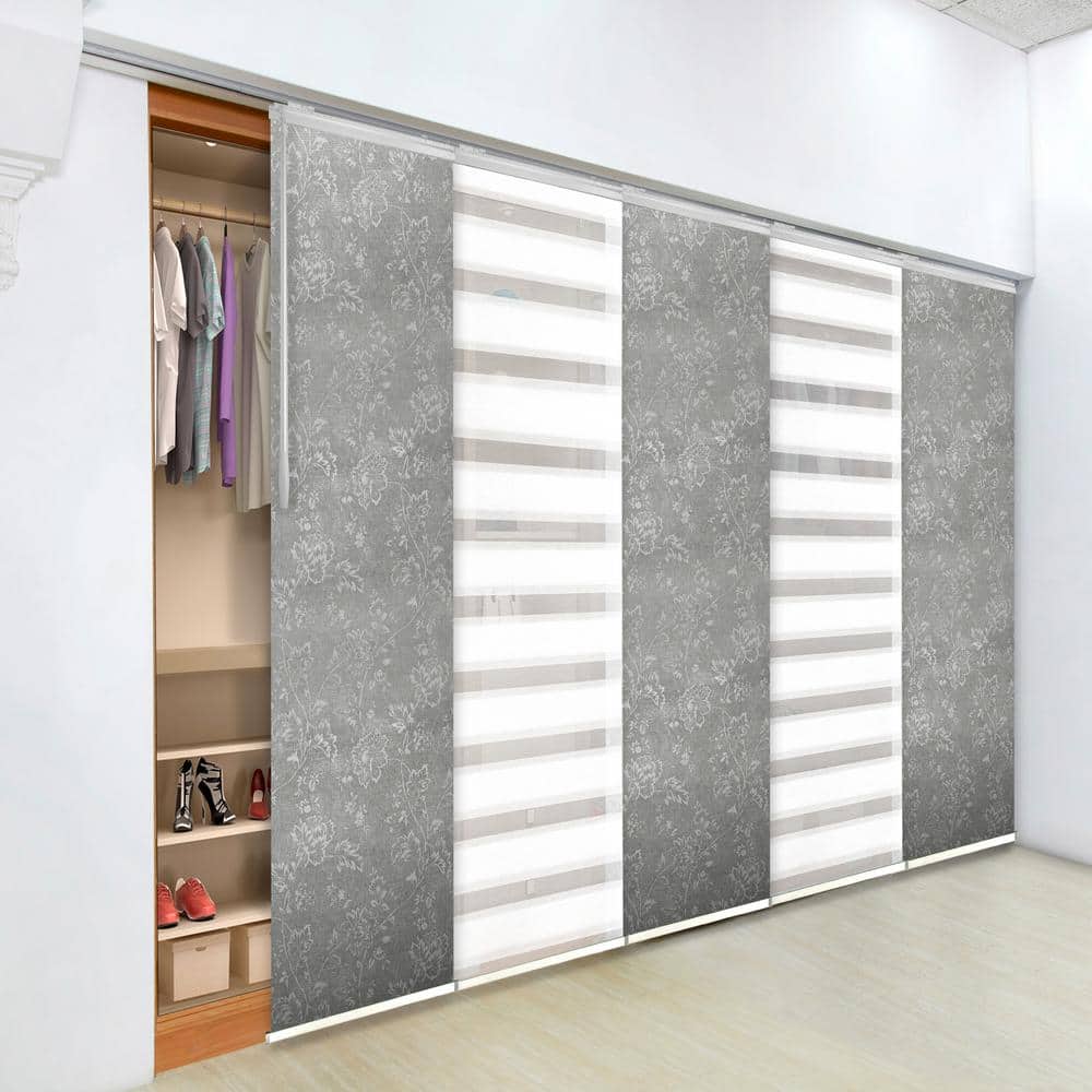 Etched Gleam 58 in. - 110 in. W x 94 in. L Adjustable 5- Panel White Single Rail Panel Track with 23.5 in. Slates price history on PriceWatchPro