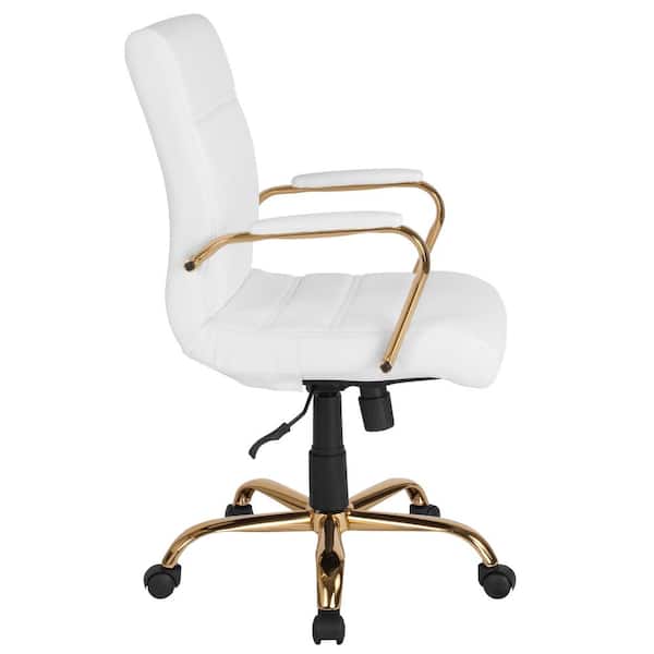 Faux Leather Task Chair, White Leather Task Chair