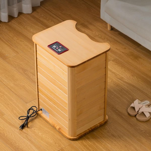 WOODBRIDGE 1-Person Indoor Hemlock Dry Heated Infrared Foot Spa and Sauna without Water with Smart Digital Control