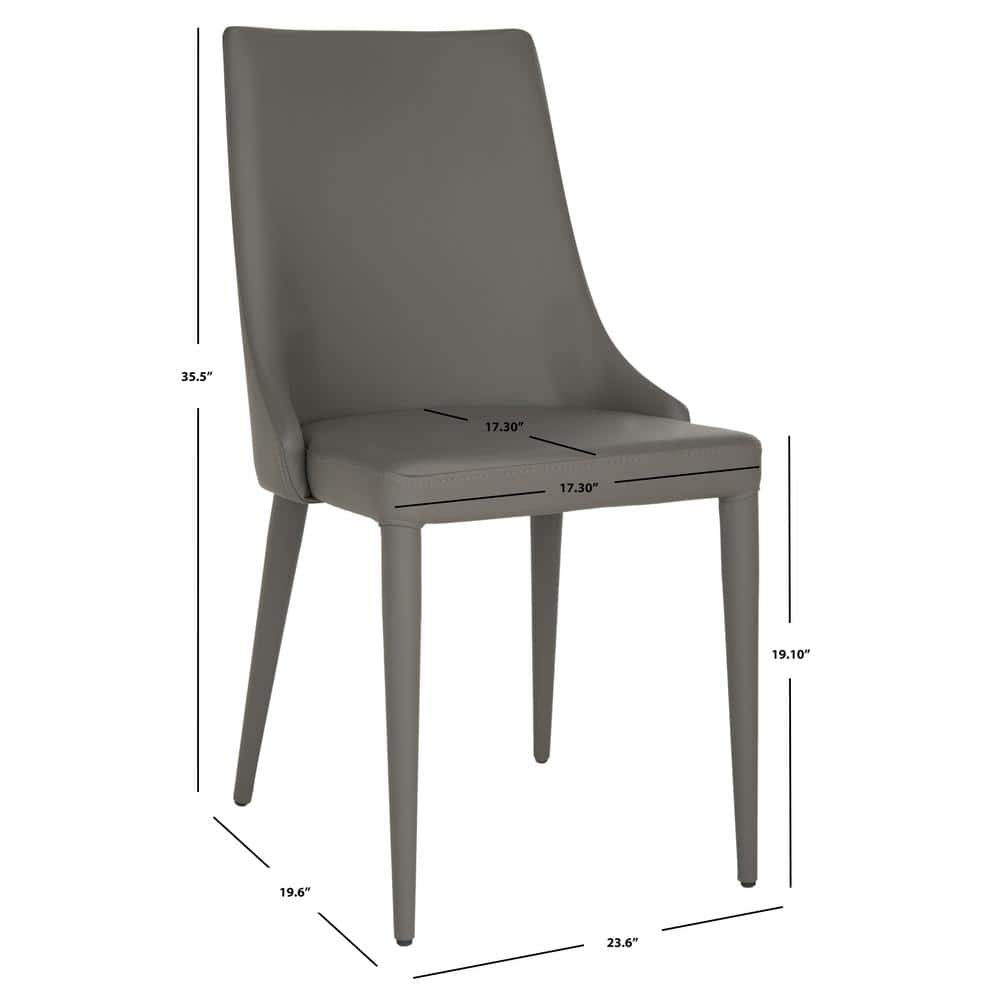 Summerset Gray PU Leather Upholstered Side Chairs with Metal Frame, Set of 2