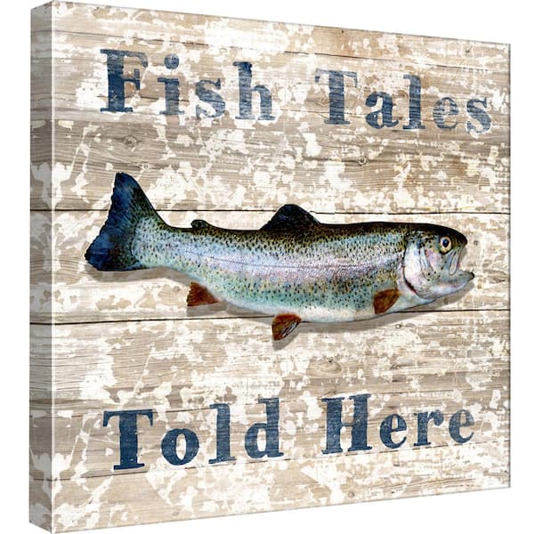 PTM Images 15 in. x 15 in. ''Fish Tales'' Printed Canvas Wall Art