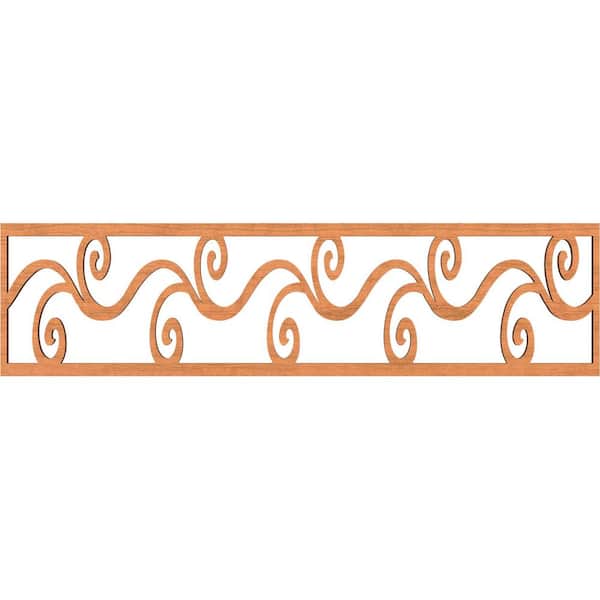 Ekena Millwork Tilden Fretwork 0.375 in. D x 47 in. W x 12 in. L Cherry Wood Panel Moulding