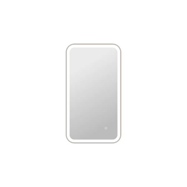 20 in. W x 36 in. H Rectangle Framed LED Wall Mirror in Silver