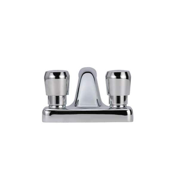 Zurn AquaSpec Metering Faucet, Deck Mount, 0.5 GPM Vandal-Resistant Pressure-Compensating Spray, Push-Button Handles, Chrome