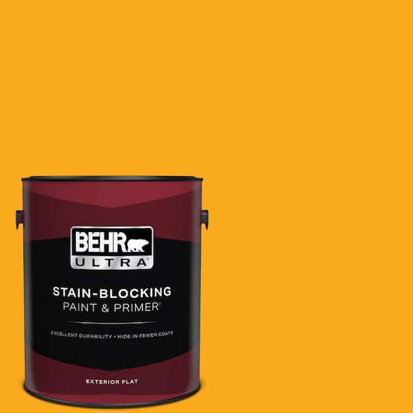 BEHR ULTRA 1 gal. #P270-7 Sunny Side Up Flat Exterior Paint & Primer