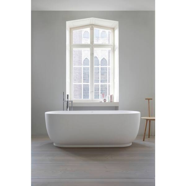 luv..63 Duravit Luv 63 in. x 29.5 in. Soaking Bathtub with Center Drain in
