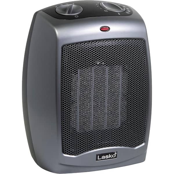 Ahfiwaso 9.2" 1500-Watt Portable Electric Convection Ceramic Space Heater w/ Switch and 2' Cord Overheat Protection in Dark Gray