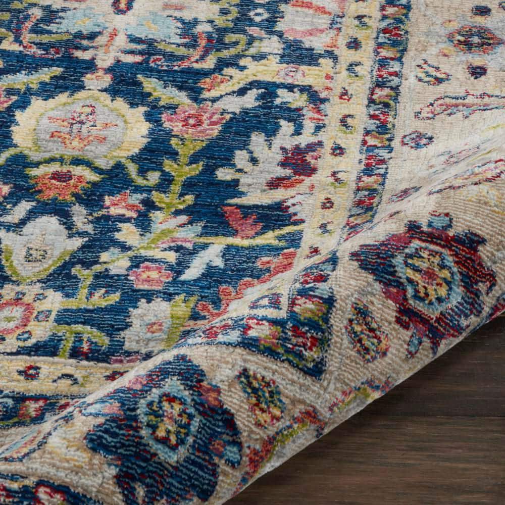 Global Vintage Multicolor Synthetic 8' x 10' Easy-Care Area Rug