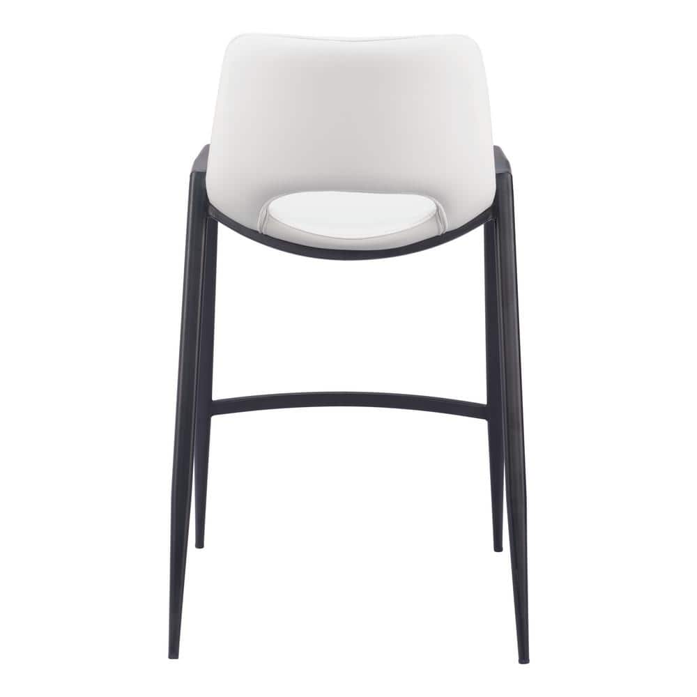 Desi White and Black Vinyl Counter Stools Set of 2