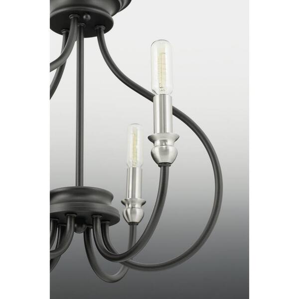 Progress Lighting Whisp 6-Light Gray Farmhouse Chandelier