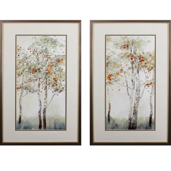 HomeRoots Victoria Trees in the Fall by Unknown Wooden Wall Art (Set of 2)