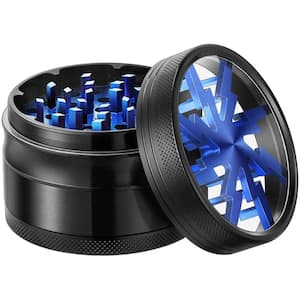 2.5 4 Pieces Aluminium Clear Top Herb Grinder Spice Grinder for Kitchen