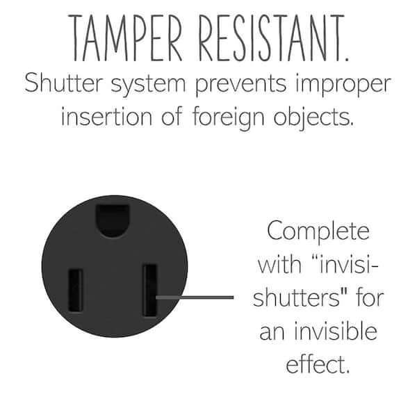 adorne 15 Amp 125-Volt Tamper Resistant Plus-Size Duplex Outlet, Graphite