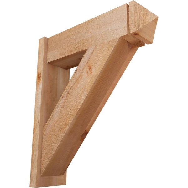 Ekena Millwork 8 in. x 32 in. x 28 in. Traditional Arts and Crafts Rough Sawn Western Red Cedar Outlooker