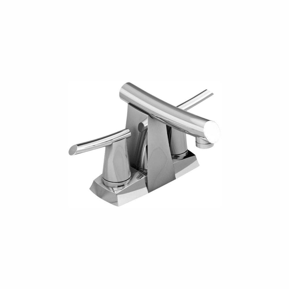 Green Tea 4 in. Centerset 2-Handle Low-Arc Bathroom Faucet in Chrome with P