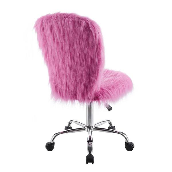 purple faux fur desk chair