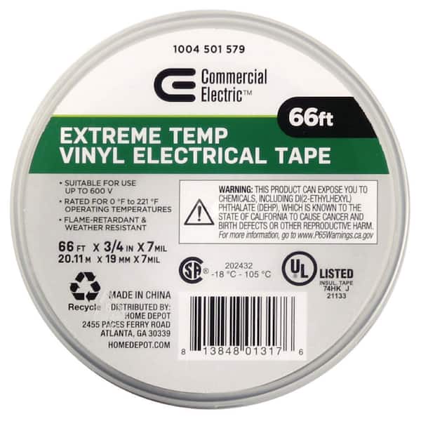3/4 in. x 66 ft. Weather Resistant Electrical Tape, Black