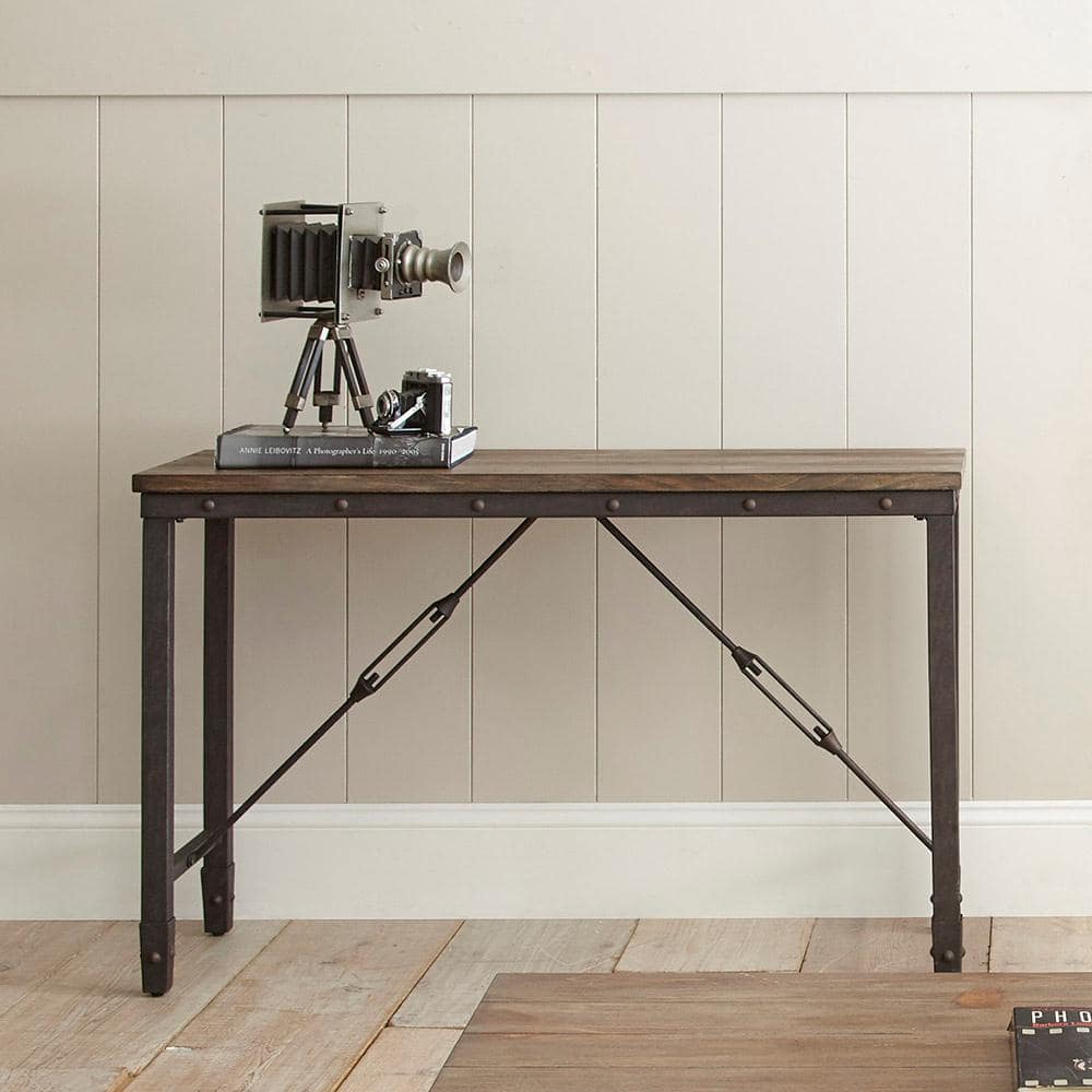 Jersey 48" Brown Wood and Metal Industrial Console Table