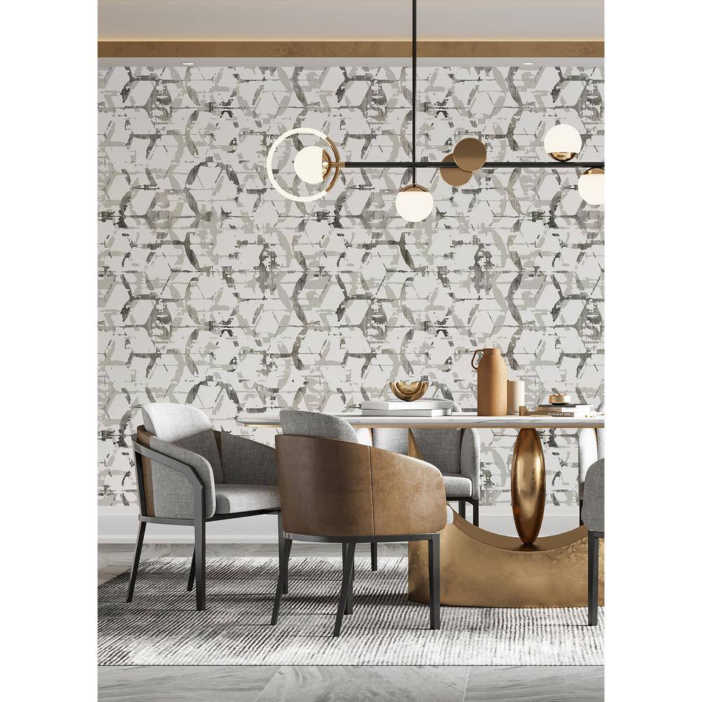 Grey Geometric Non-Pasted Washable Wall Mural