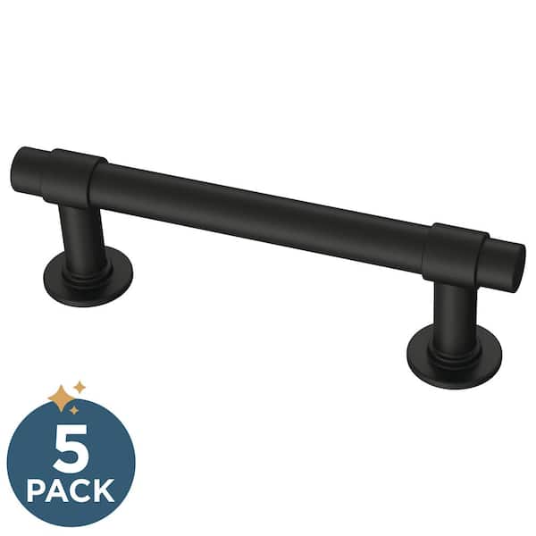 Franklin Brass 5-Pack 3 in. (76mm) Classic Cabinet Bar Pulls in Matte Black with Antimicrobial Properties
