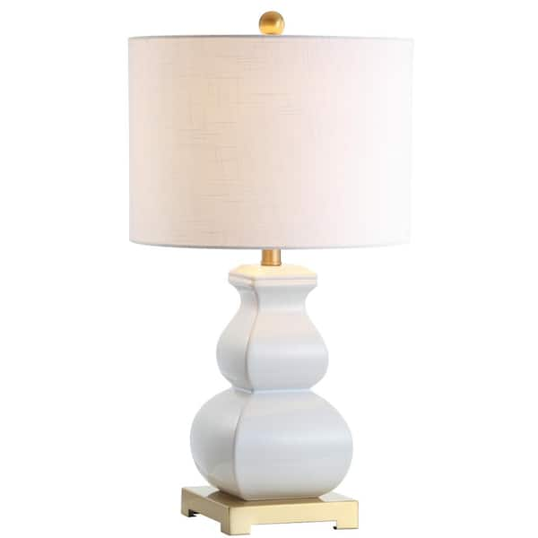 Vienna 25.5 in. White/Gold Ceramic LED Table Lamp