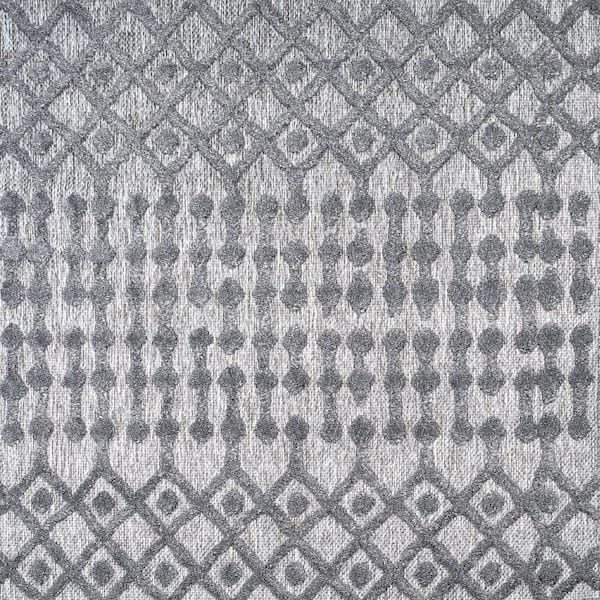 Peralta Moroccan Diamond Gray 5 ft. Square Indoor/Outdoor Area Rug