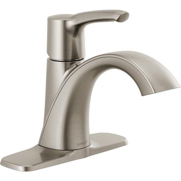 Peerless Parkwood Single Hole Single-Handle Bathroom Faucet with Pop-Up Assembly in Brushed Nickel