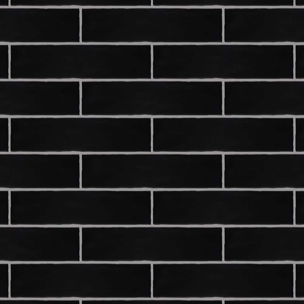 Castillo Matte Black 3" x 12" Ceramic Subway Wall Tile