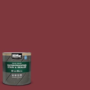 1 qt. #SC-112 Barn Red Solid Color Waterproofing Exterior Wood Stain and Sealer
