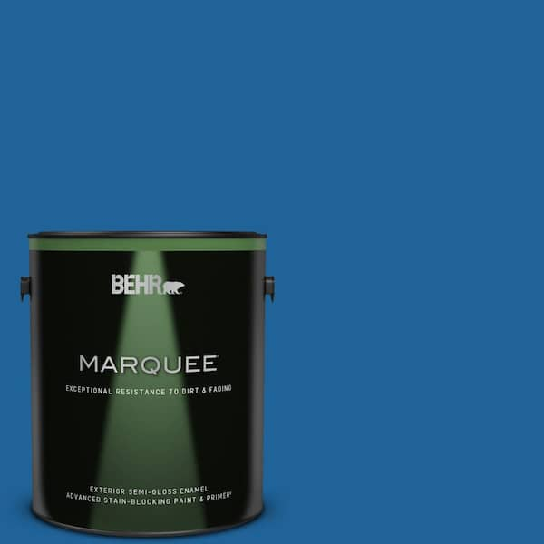 BEHR MARQUEE 1 gal. #570B-7 Cobalt Glaze Semi-Gloss Enamel Exterior Paint & Primer